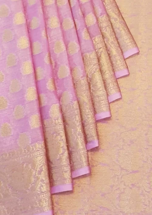 Powder pink georgette banarasi saree