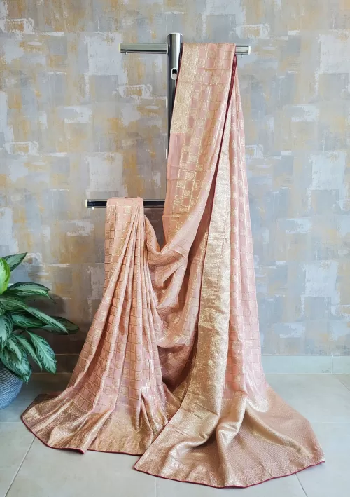 Dutch tulip peach boutique style saree