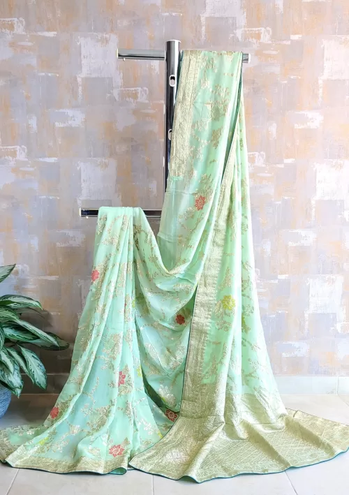 Crystal green boutique style saree